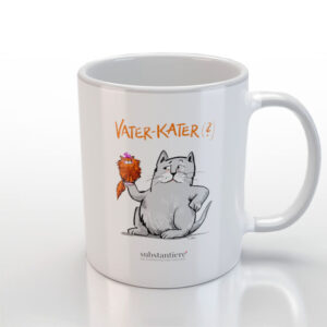 Tasse innen weiß mit dem Motiv „Vater-Kater (?)“